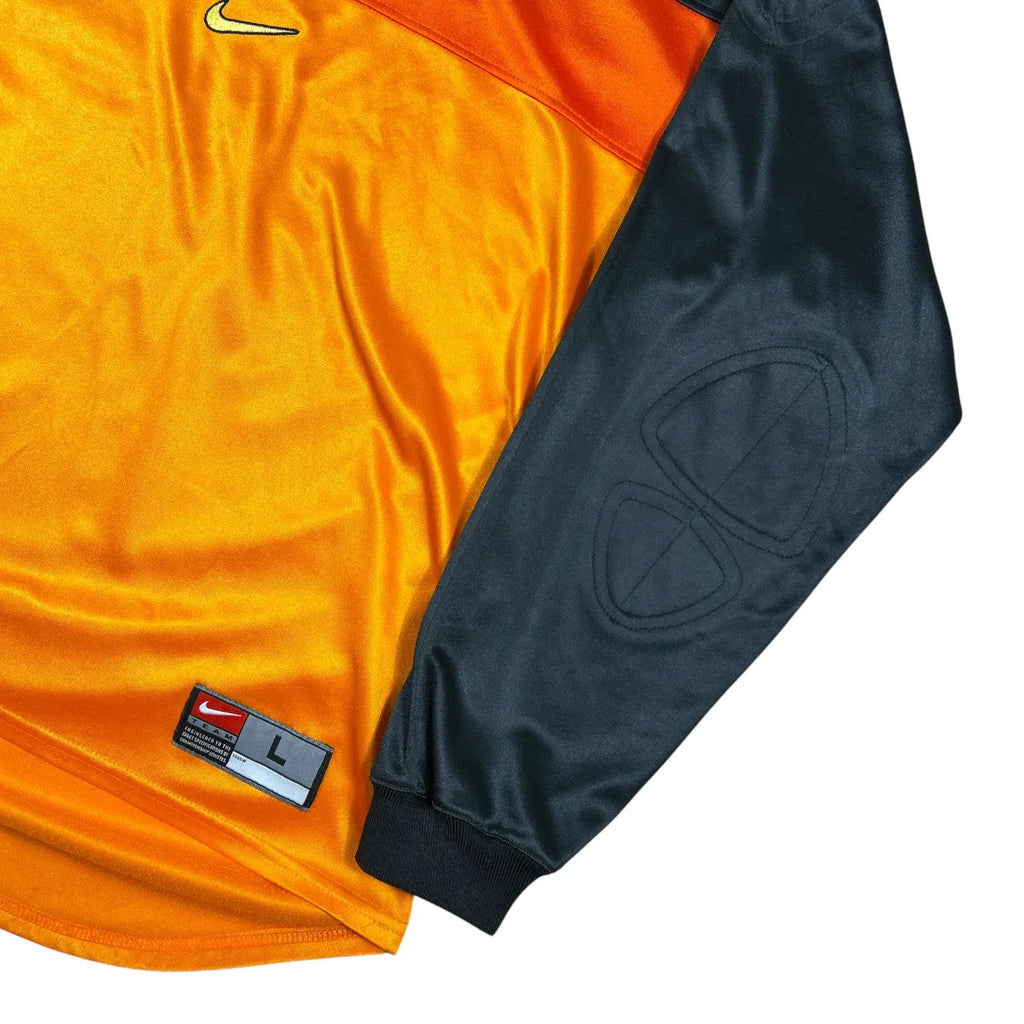 Nike – FC Barcelona – 1999–2000 – Goalkeeper Shirt – Orange/Black - STA Apparel - Barcelona