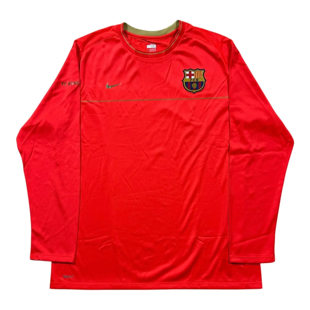 Nike – FC Barcelona – 2008–09 – Long Sleeve Training Shirt – Orange/Gold - STA Apparel - Barcelona
