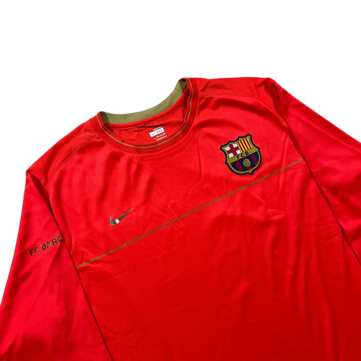 Nike – FC Barcelona – 2008–09 – Long Sleeve Training Shirt – Orange/Gold - STA Apparel - Barcelona
