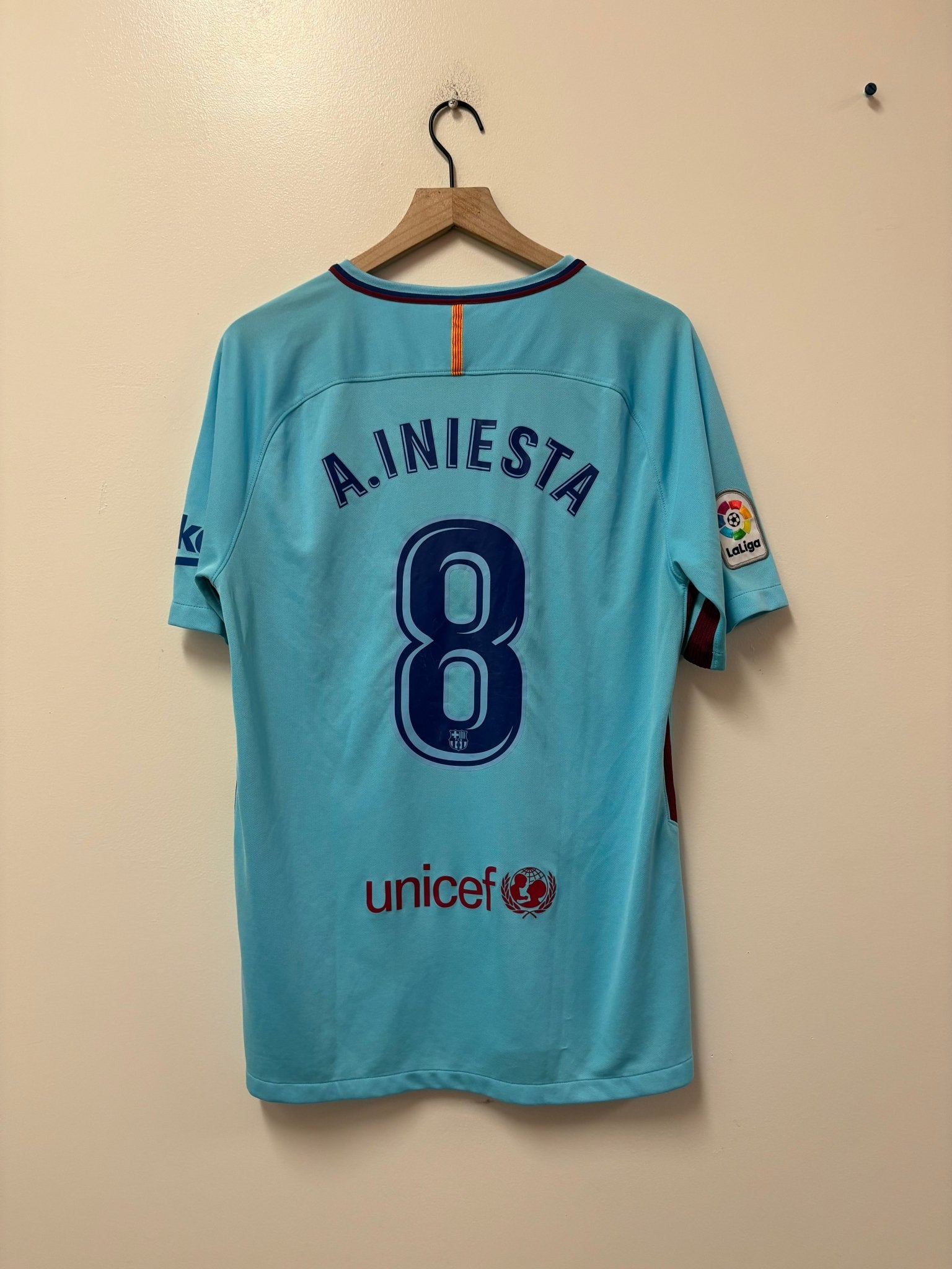 Nike F.C. Barcelona 2017-18 Away Jersey- Iniesta 8 - STA Apparel - Barcelona