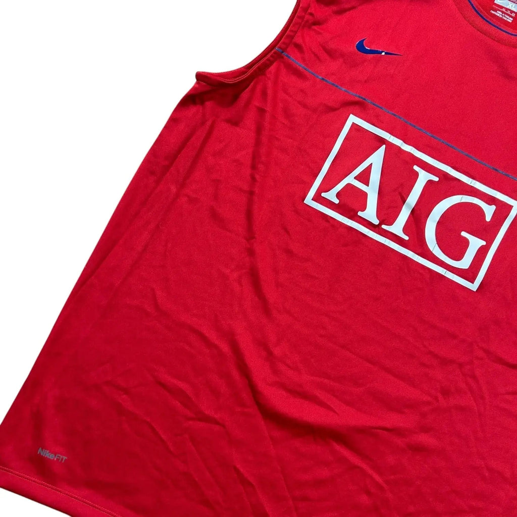 Nike – Manchester United – 2008–09 – AIG Sleeveless Training Top – Red - STA Apparel - Manchester United