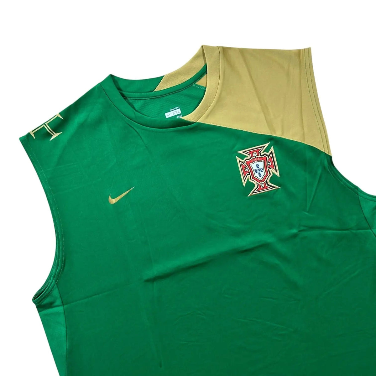 Nike – Portugal – 2009–10 – Sleeveless Training Top – Green/Gold - STA Apparel - Portugal