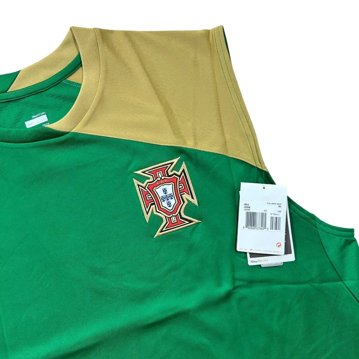 Nike – Portugal – 2009–10 – Sleeveless Training Top – Green/Gold - STA Apparel - Portugal