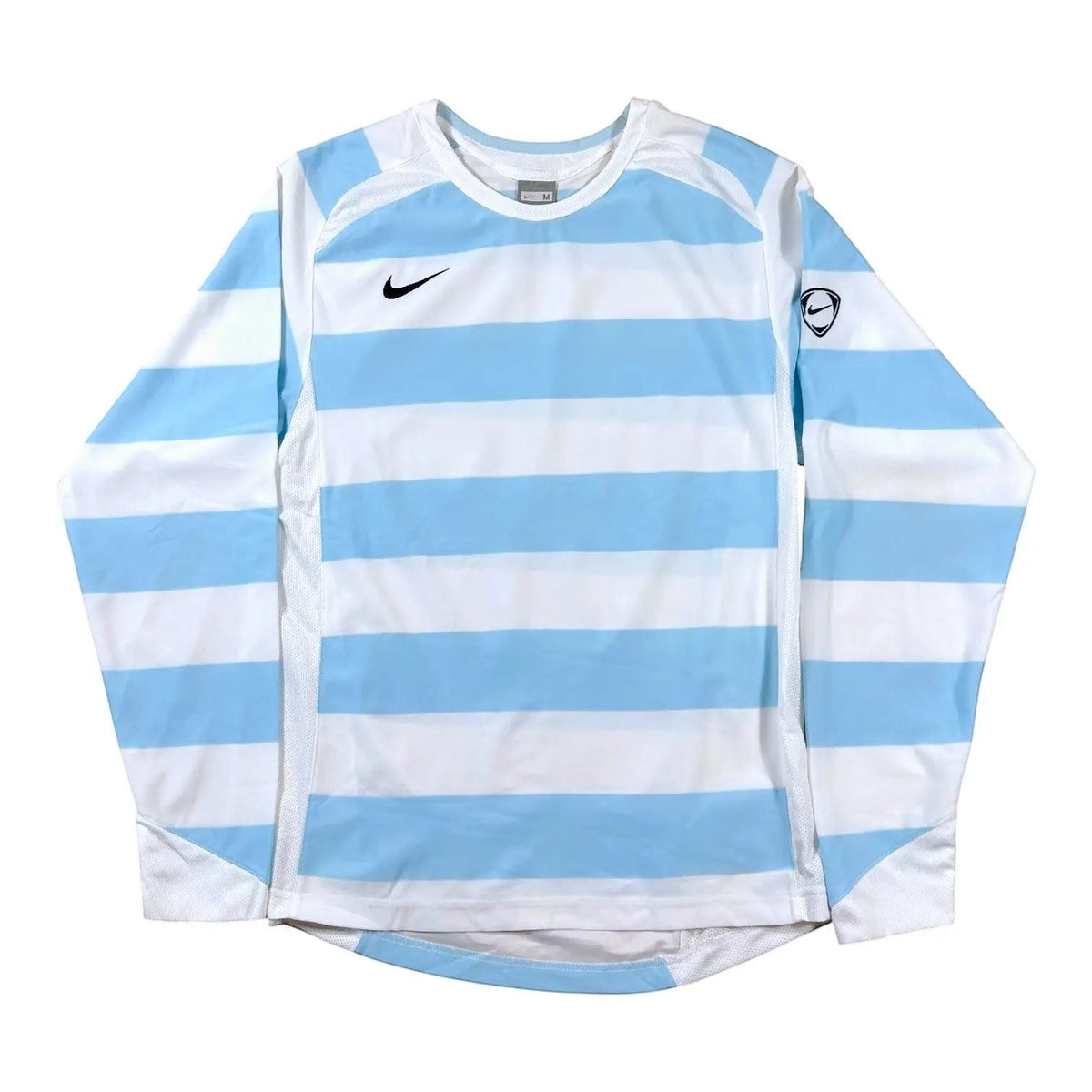 Nike – Striped Long Sleeve Football Shirt – White/Blue - STA Apparel - Football Apparel