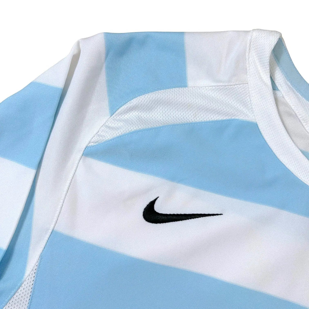 Nike – Striped Long Sleeve Football Shirt – White/Blue - STA Apparel - Football Apparel