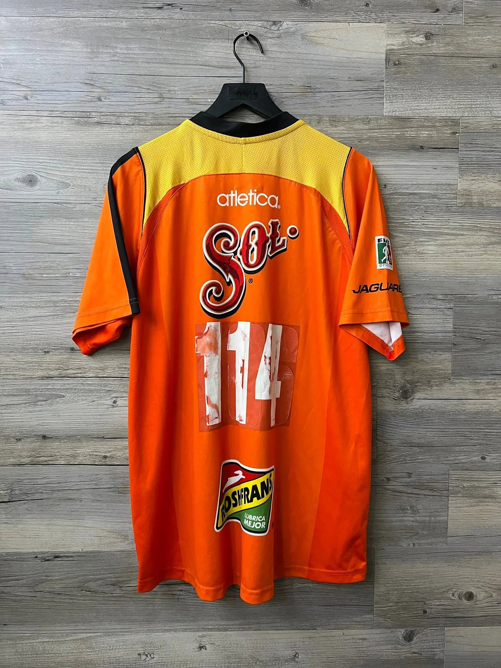 Atlética Jaguares de Chiapas Jersey – Orange, #114 — back