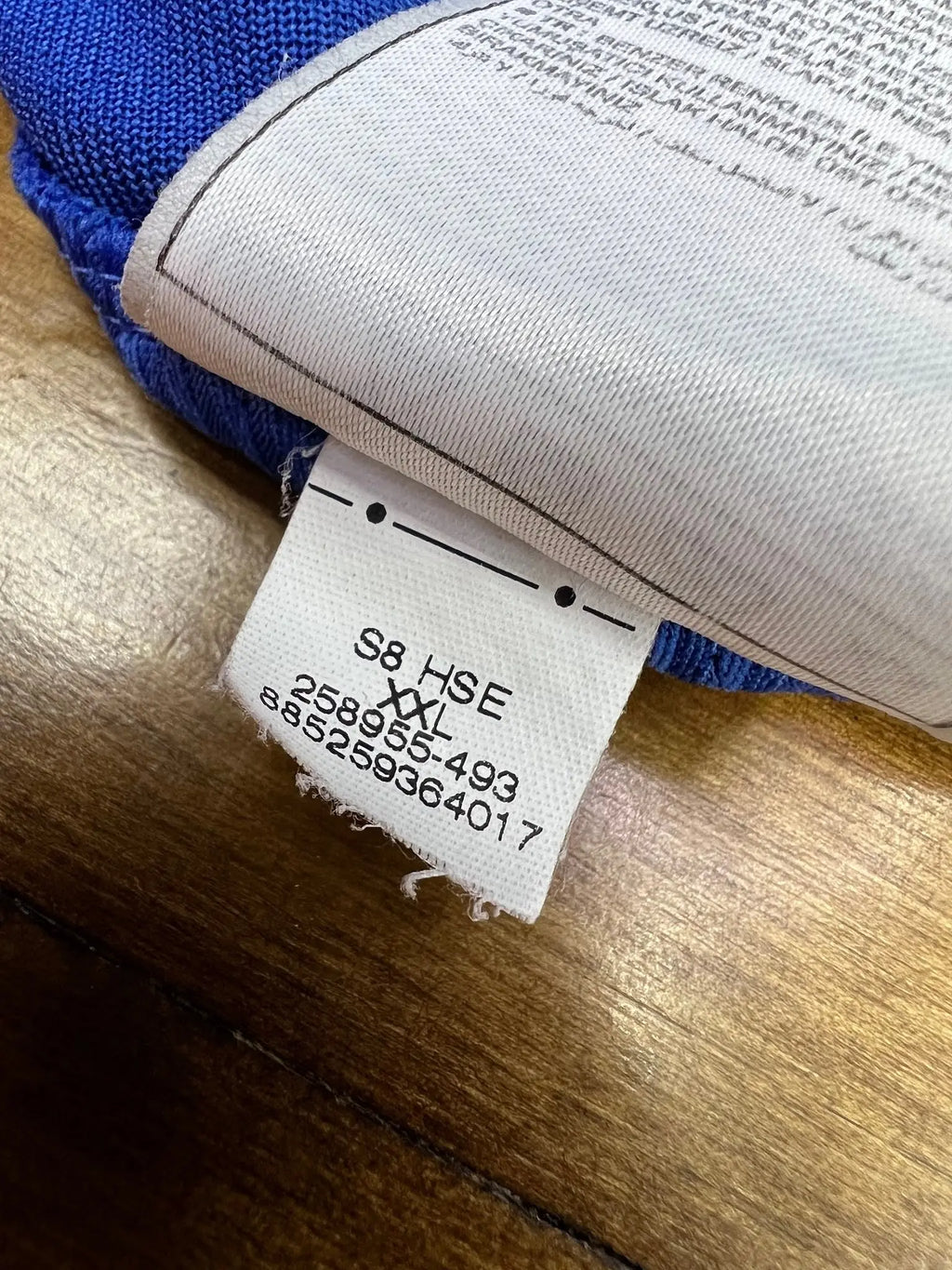Item 077 — size and product label