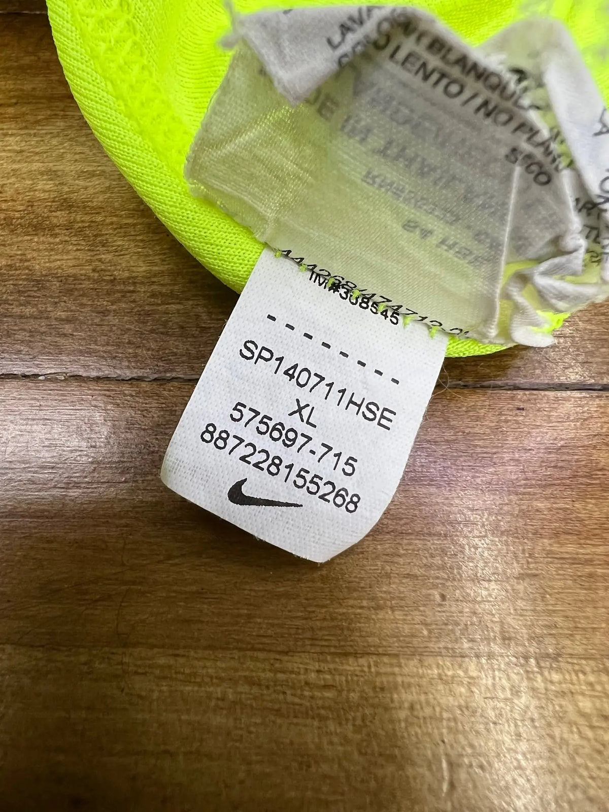 Item 078 — size and product label