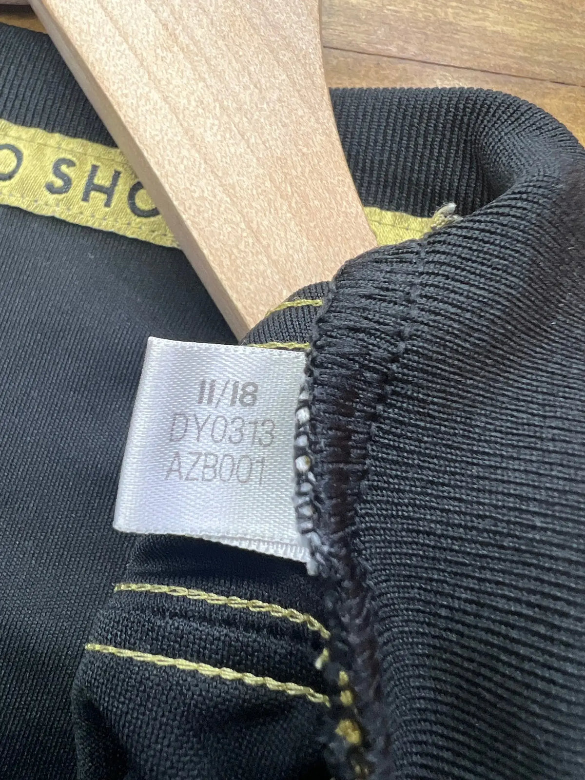 Adidas LAFC Black & Gold Home Jersey — product label and code photo