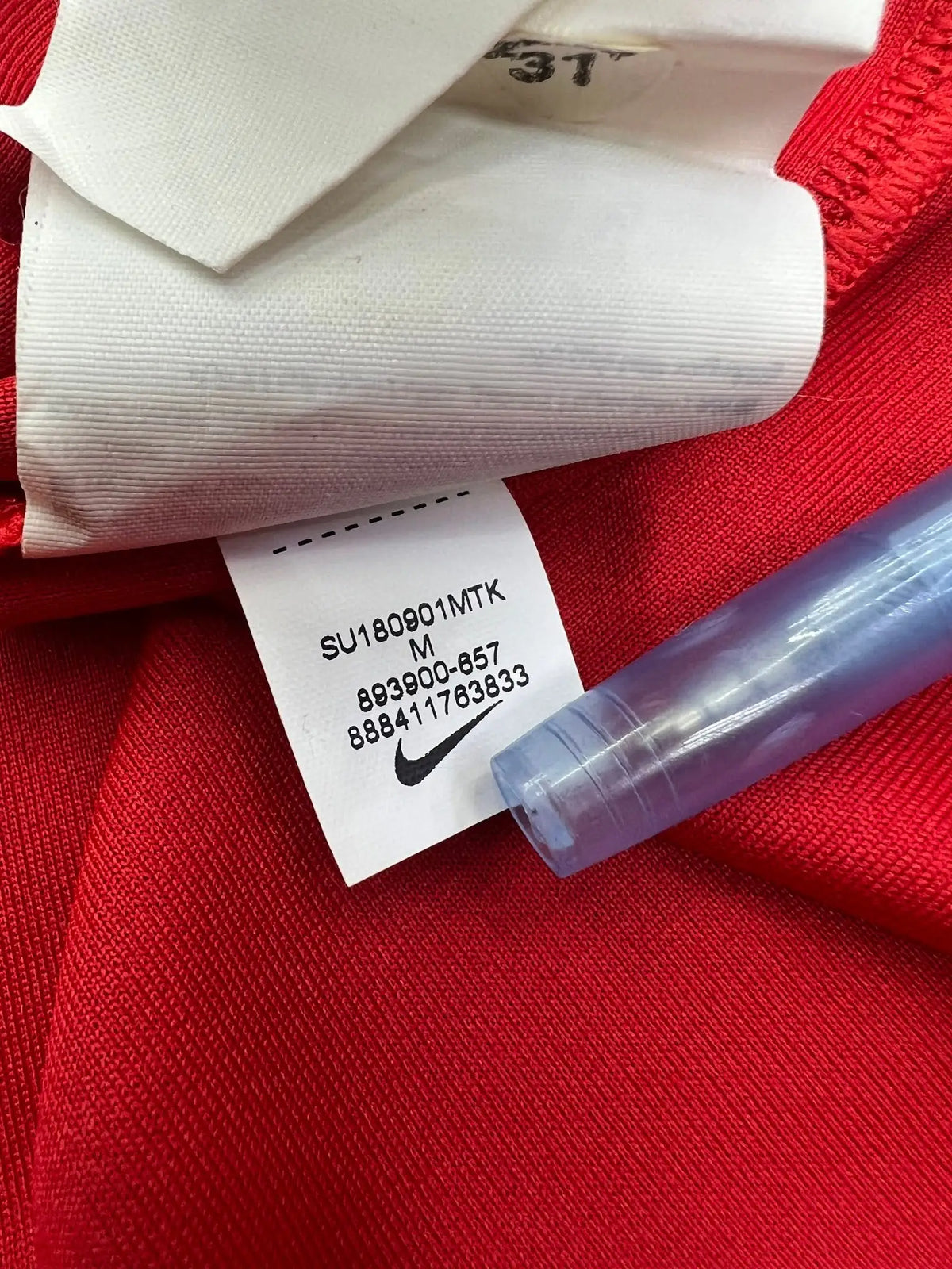 Nike Turkey 2018/19 Home Jersey — product label and code photo