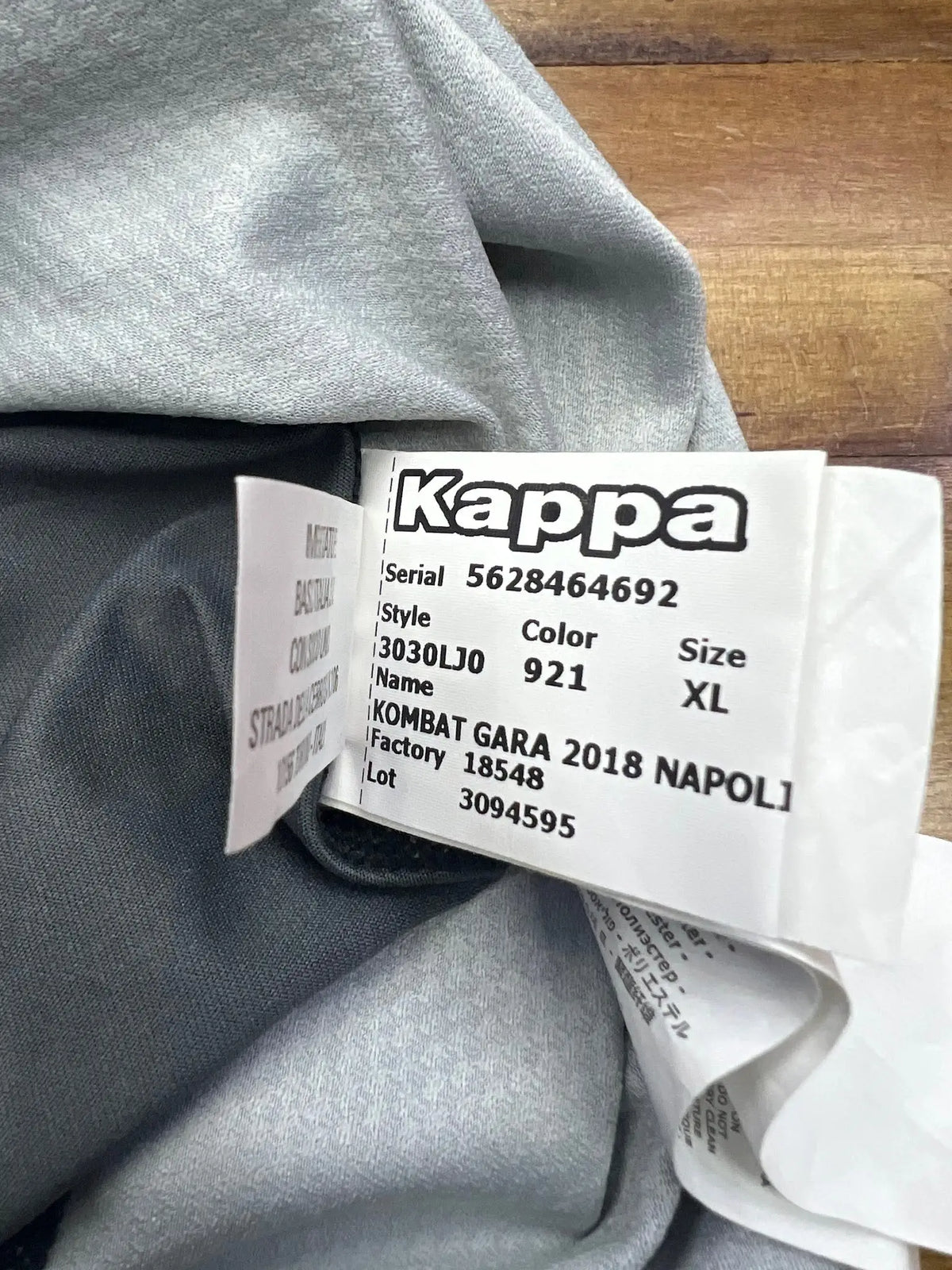 Kappa SSC Napoli 2018/19 Away Jersey – Dries Mertens #14 — product label and code photo