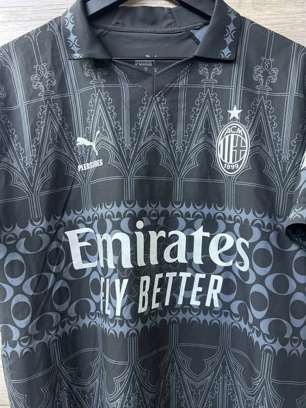 Puma x PLEASURES AC Milan 2023/24 Fourth Jersey – Theo Hernández #19 — additional garment detail photo