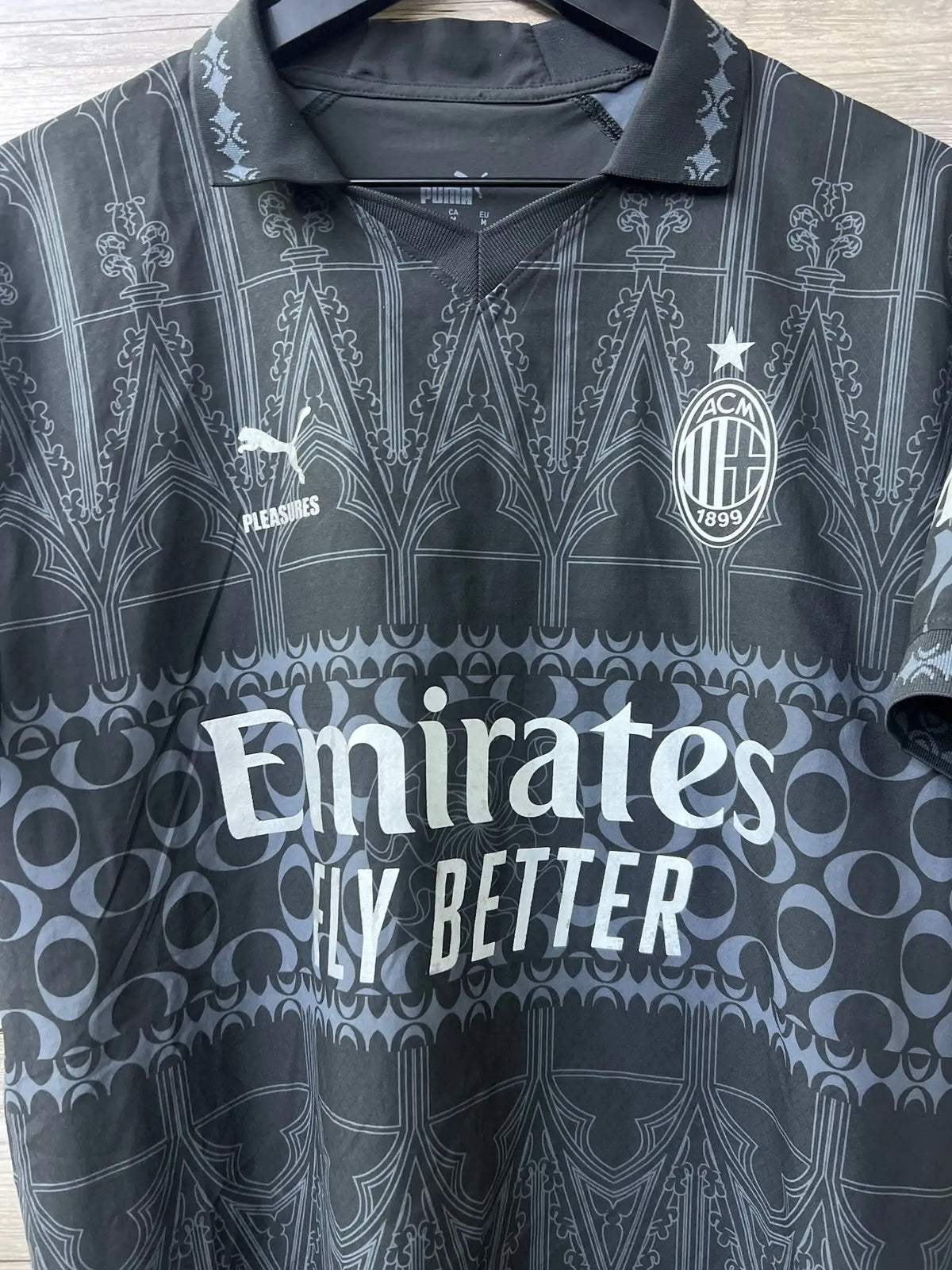 Puma x PLEASURES AC Milan 2023/24 Fourth Jersey – Theo Hernández #19 — additional garment detail photo
