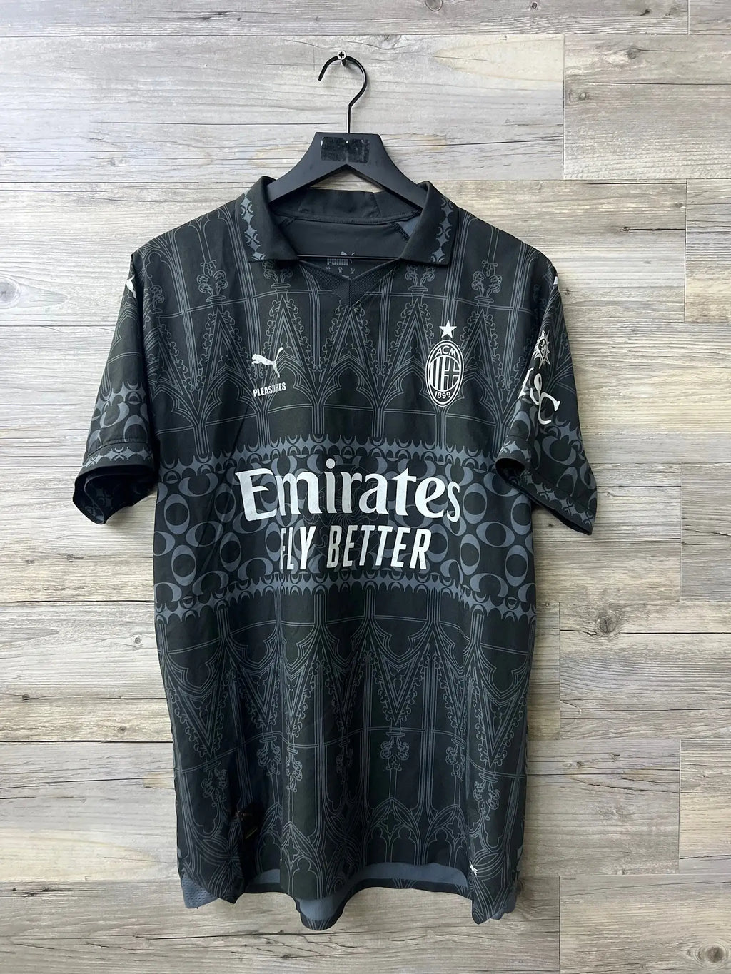 Puma x PLEASURES AC Milan 2023/24 Fourth Jersey – Theo Hernández #19 — front view