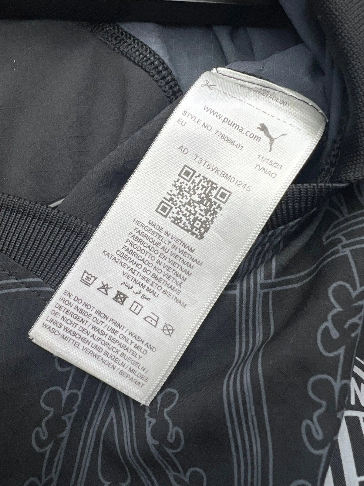 Puma x PLEASURES AC Milan 2023/24 Fourth Jersey – Theo Hernández #19 — product label and code photo