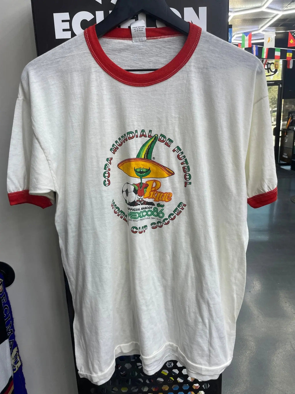 Vintage 1986 Copa Mundial de Futbol Ringer T-Shirt - STA Apparel - Mexico